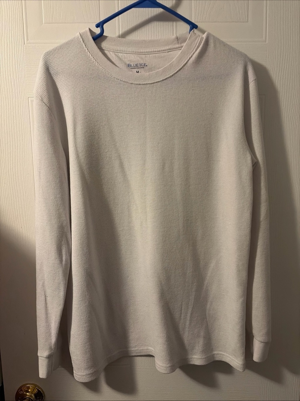 BLUE ICE Mens Thermal Basic T-Shirt, white, M